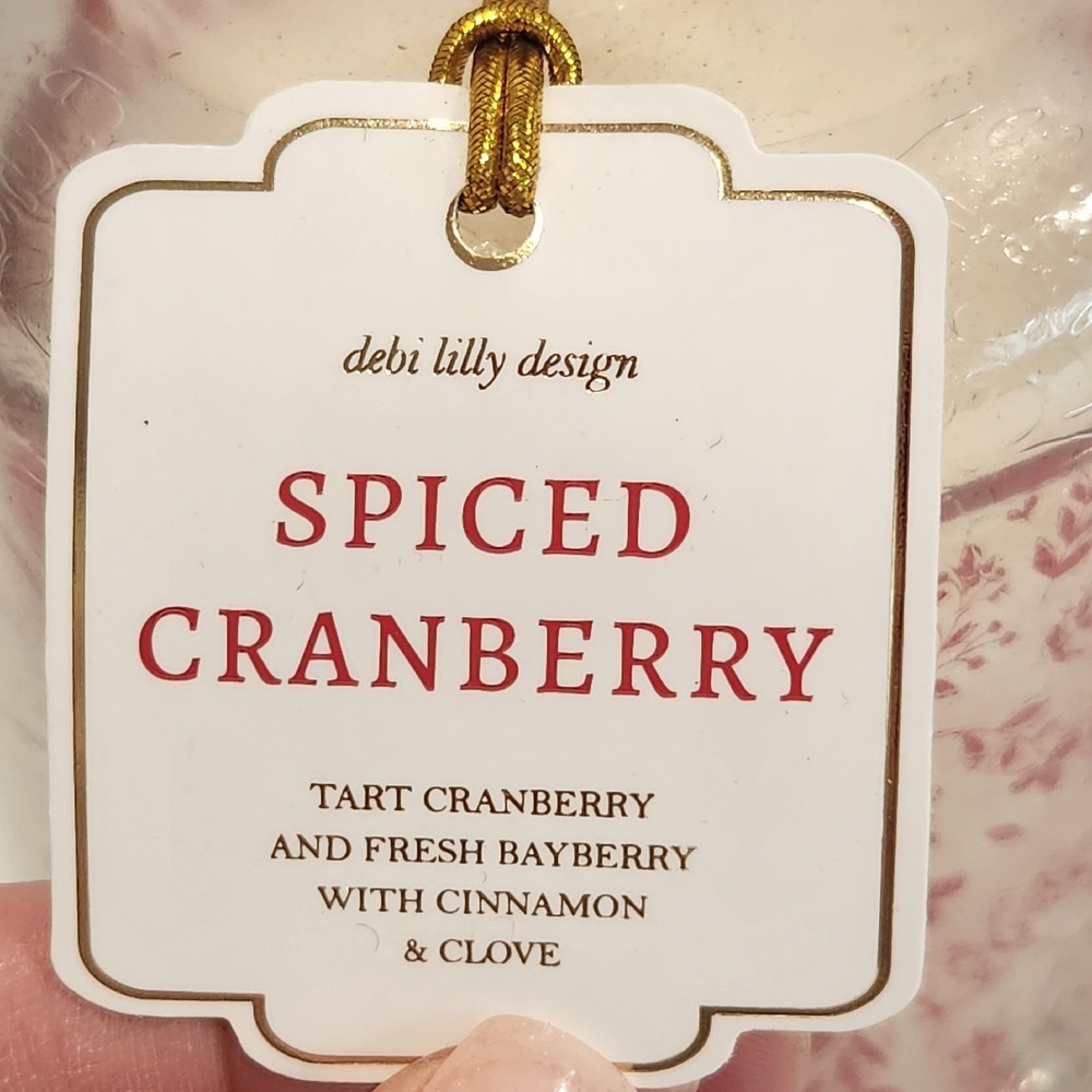 Debi Lilley Design Toile Cloche Candle NIP Spiced Cranberry 9 oz - Picture 2 of 7